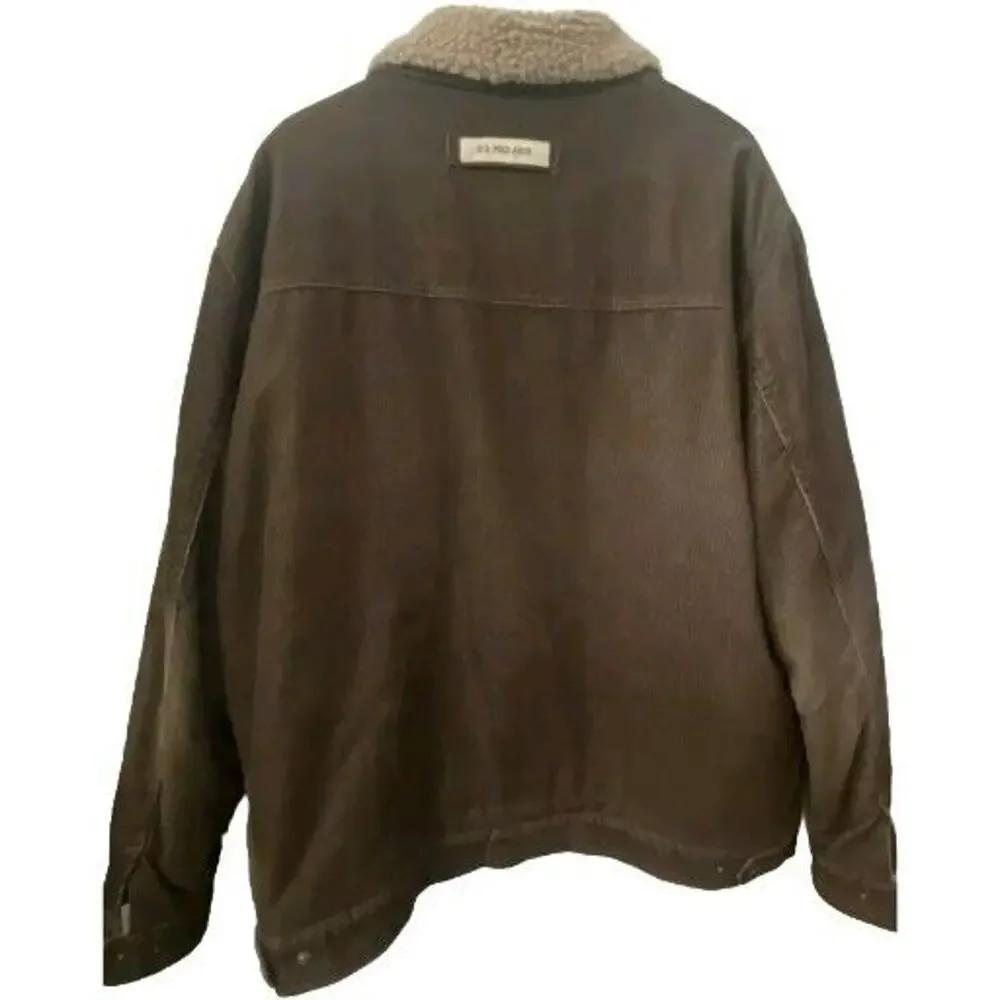Vintage U.S Polo Assn Brown Corduroy Trucker Jacket Sherpa Lined Size XXL - Picture 7 of 7
